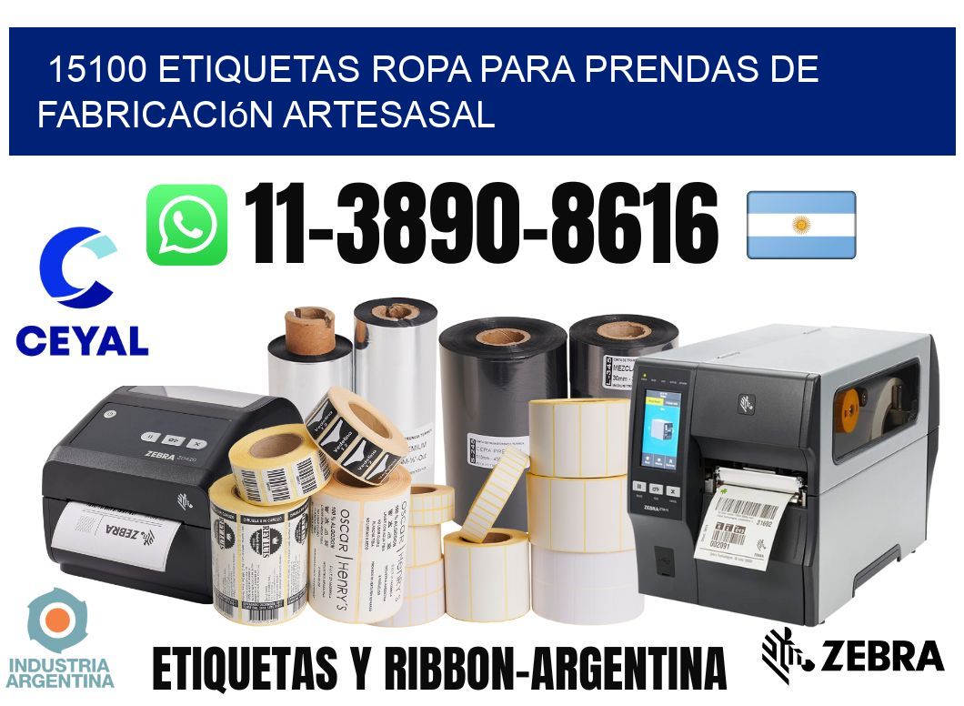 15100 Etiquetas ropa para prendas de fabricación artesasal