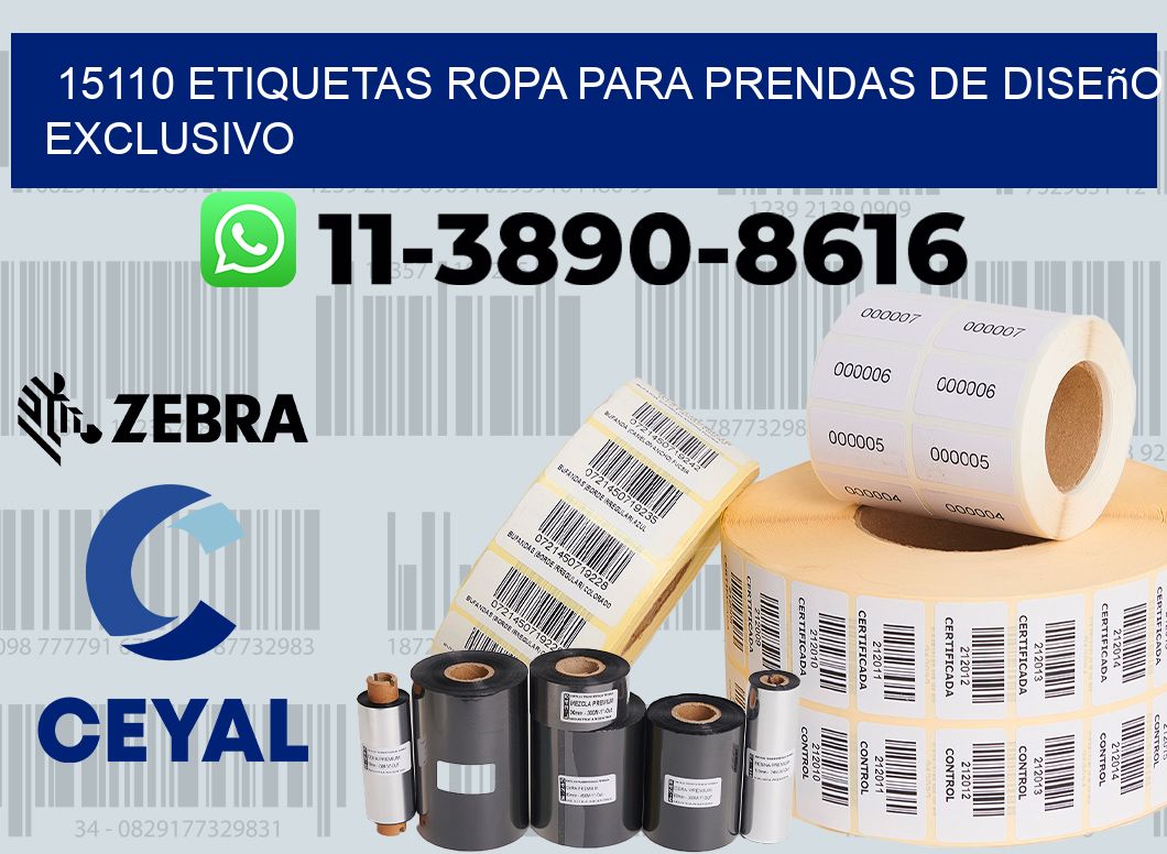 15110 Etiquetas ropa para prendas de diseño exclusivo