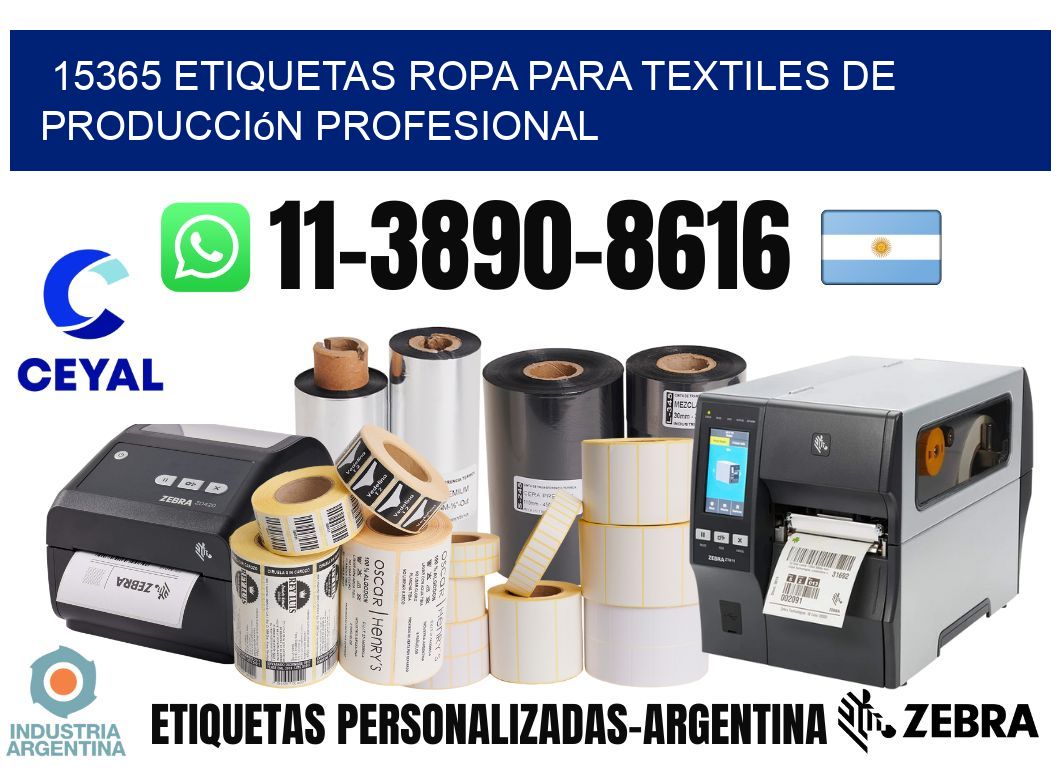 15365 Etiquetas ropa para textiles de producción profesional