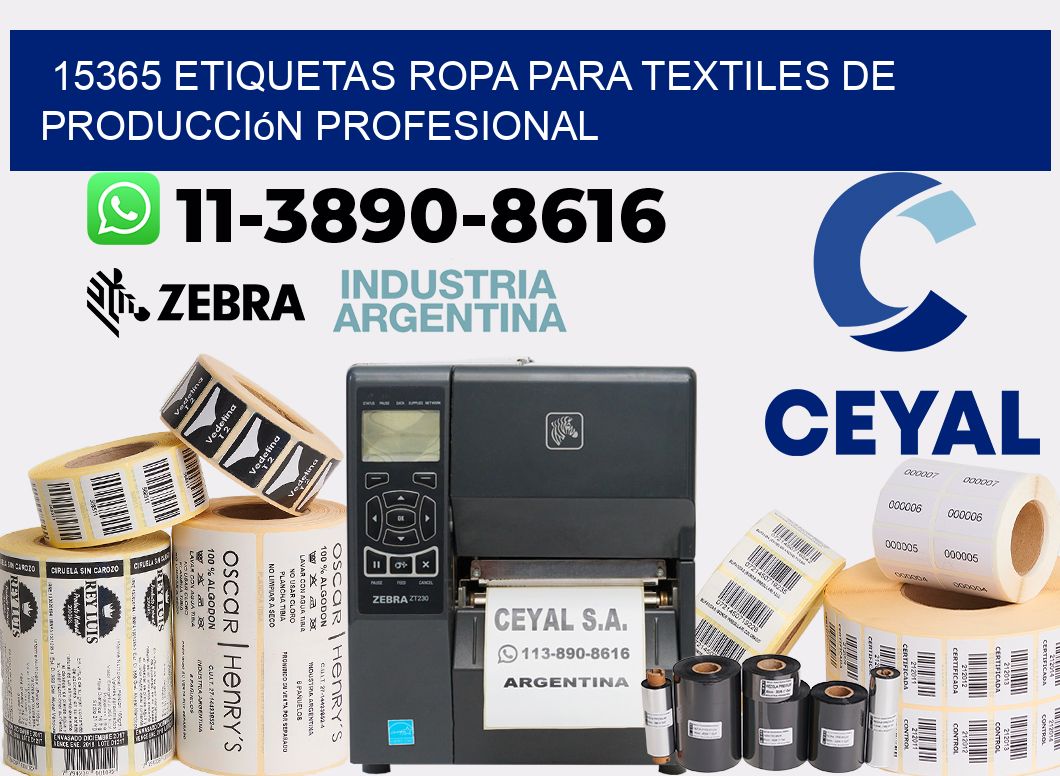 15365 Etiquetas ropa para textiles de producción profesional
