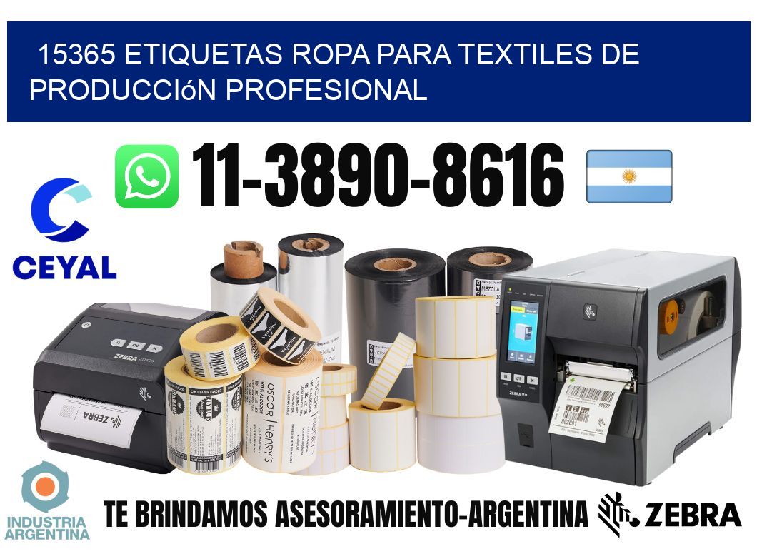 15365 Etiquetas ropa para textiles de producción profesional