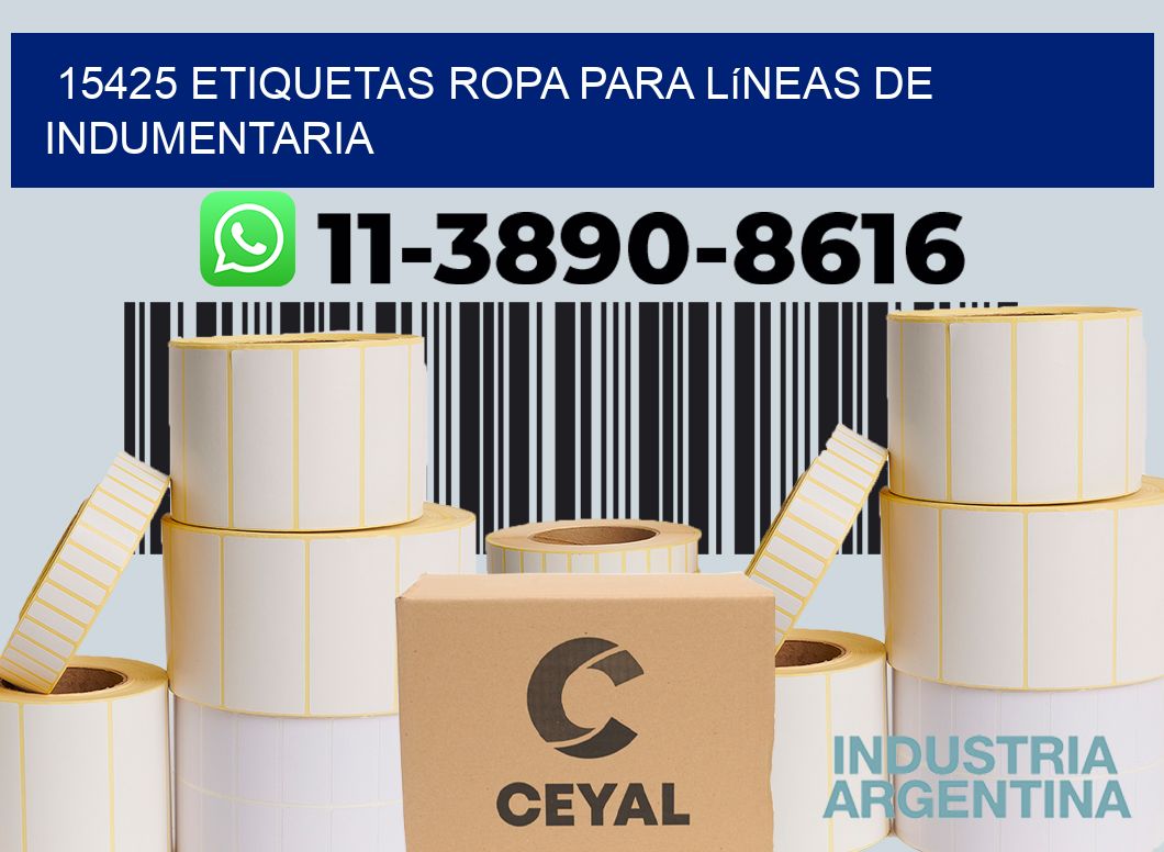 15425 Etiquetas ropa para líneas de indumentaria