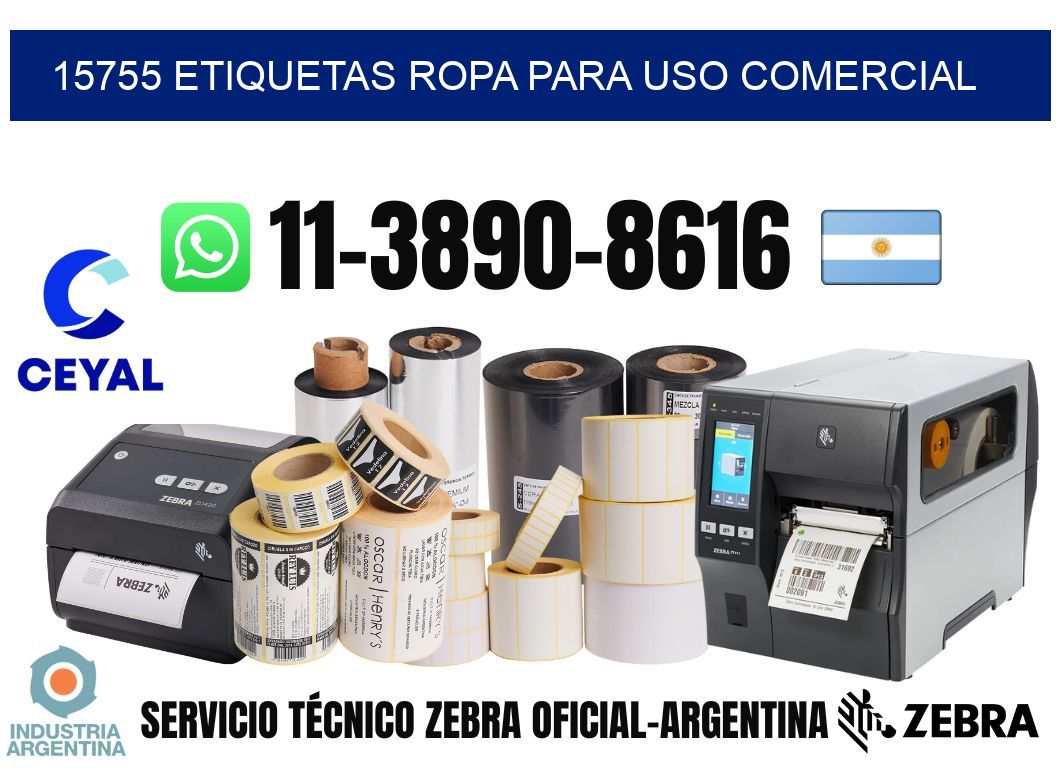 15755 Etiquetas ropa para uso comercial