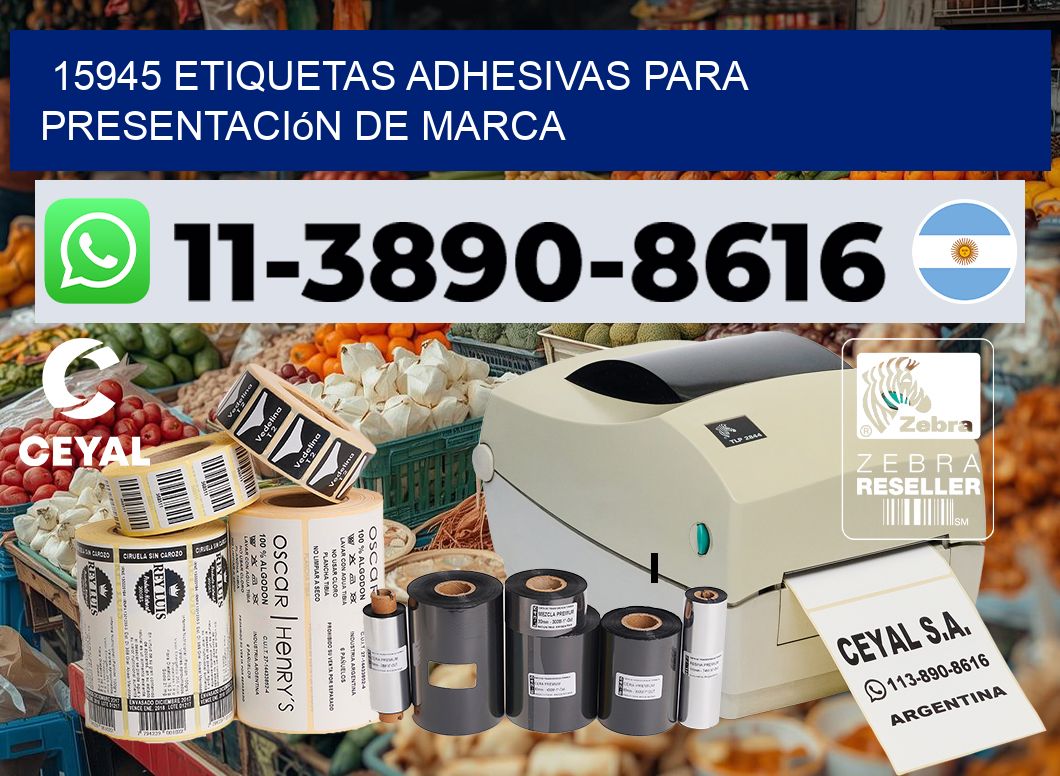 15945 Etiquetas adhesivas para presentación de marca