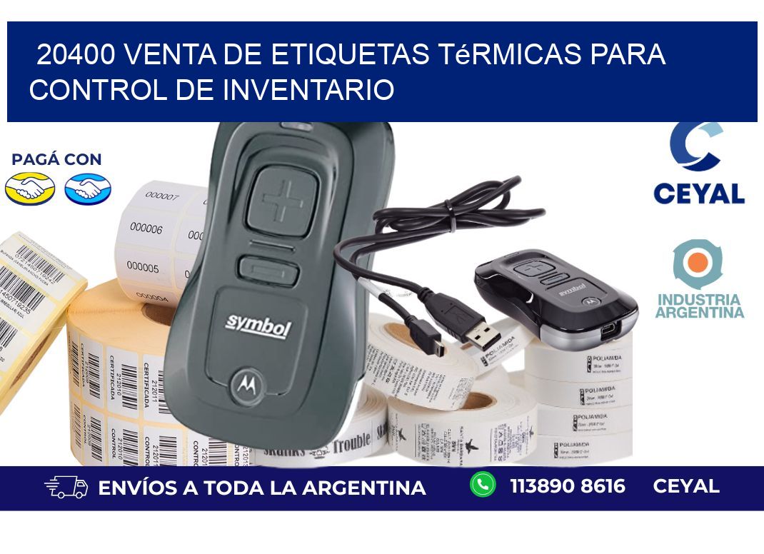 20400 venta de etiquetas térmicas para control de inventario