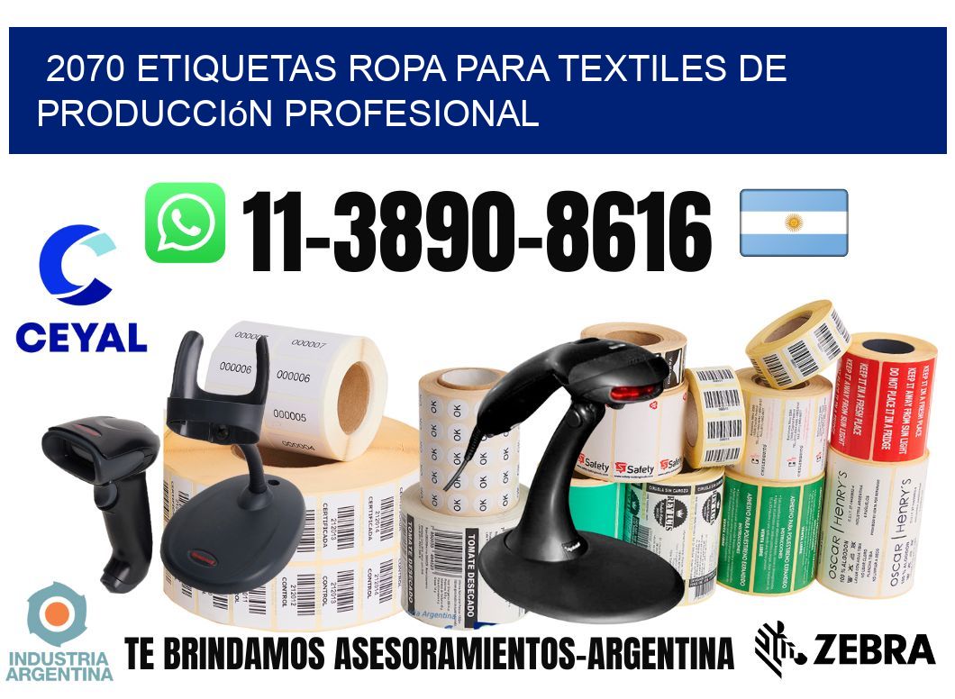 2070 Etiquetas ropa para textiles de producción profesional