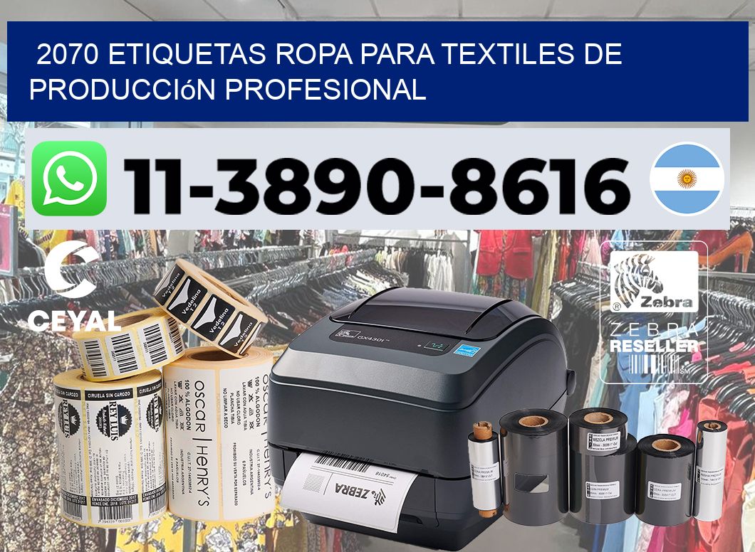 2070 Etiquetas ropa para textiles de producción profesional