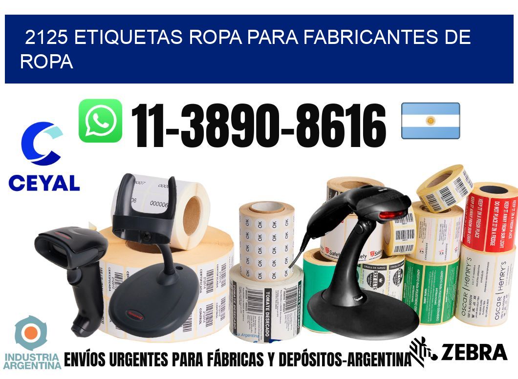 2125 Etiquetas ropa para fabricantes de ropa
