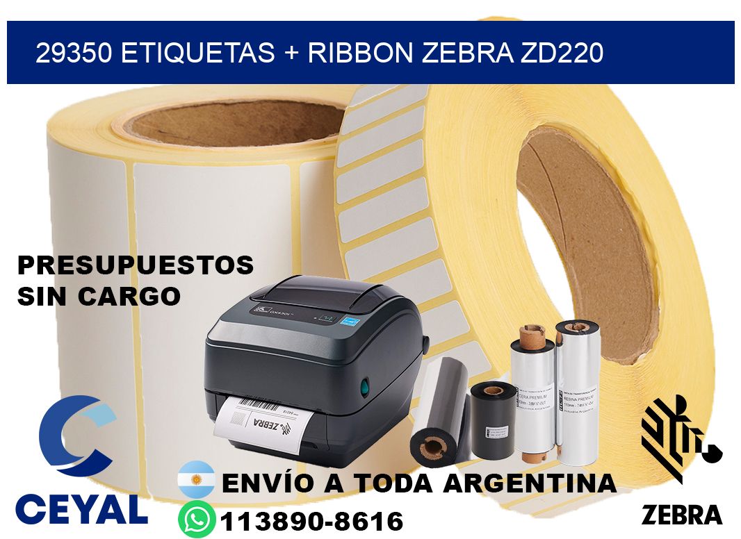 29350 etiquetas + ribbon zebra zd220