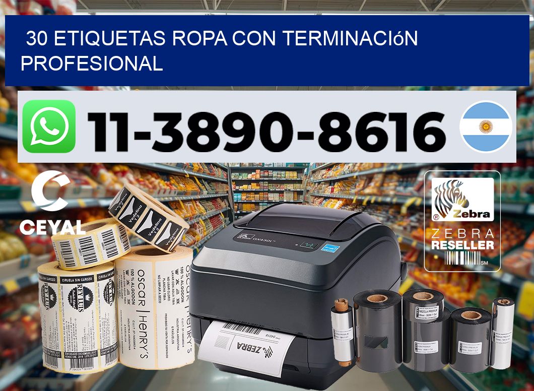30 Etiquetas ropa con terminación profesional