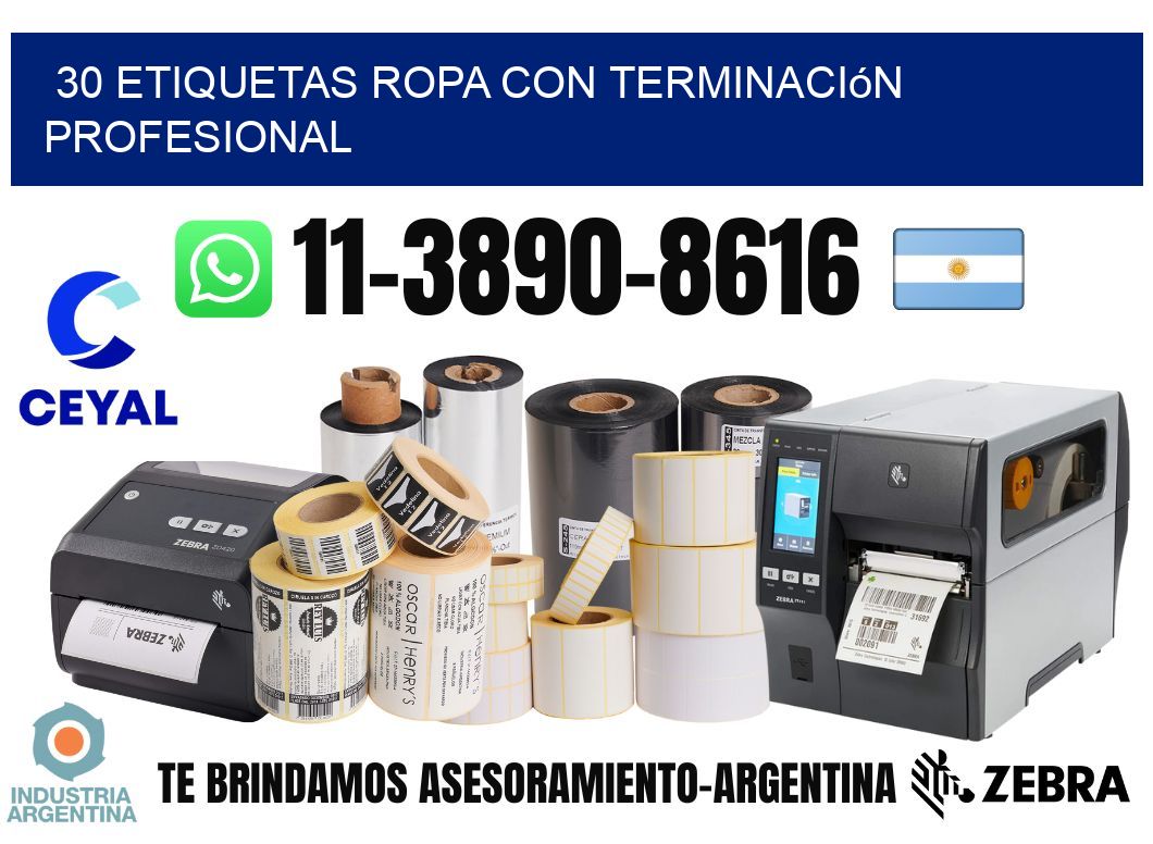 30 Etiquetas ropa con terminación profesional