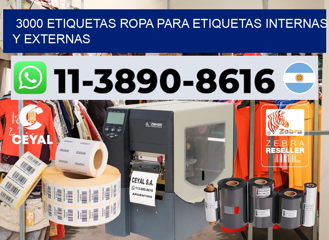 3000 Etiquetas ropa para etiquetas internas y externas