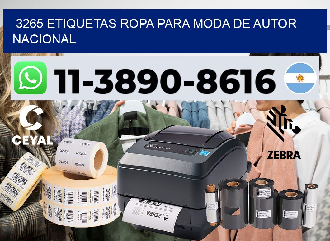 3265 Etiquetas ropa para moda de autor nacional