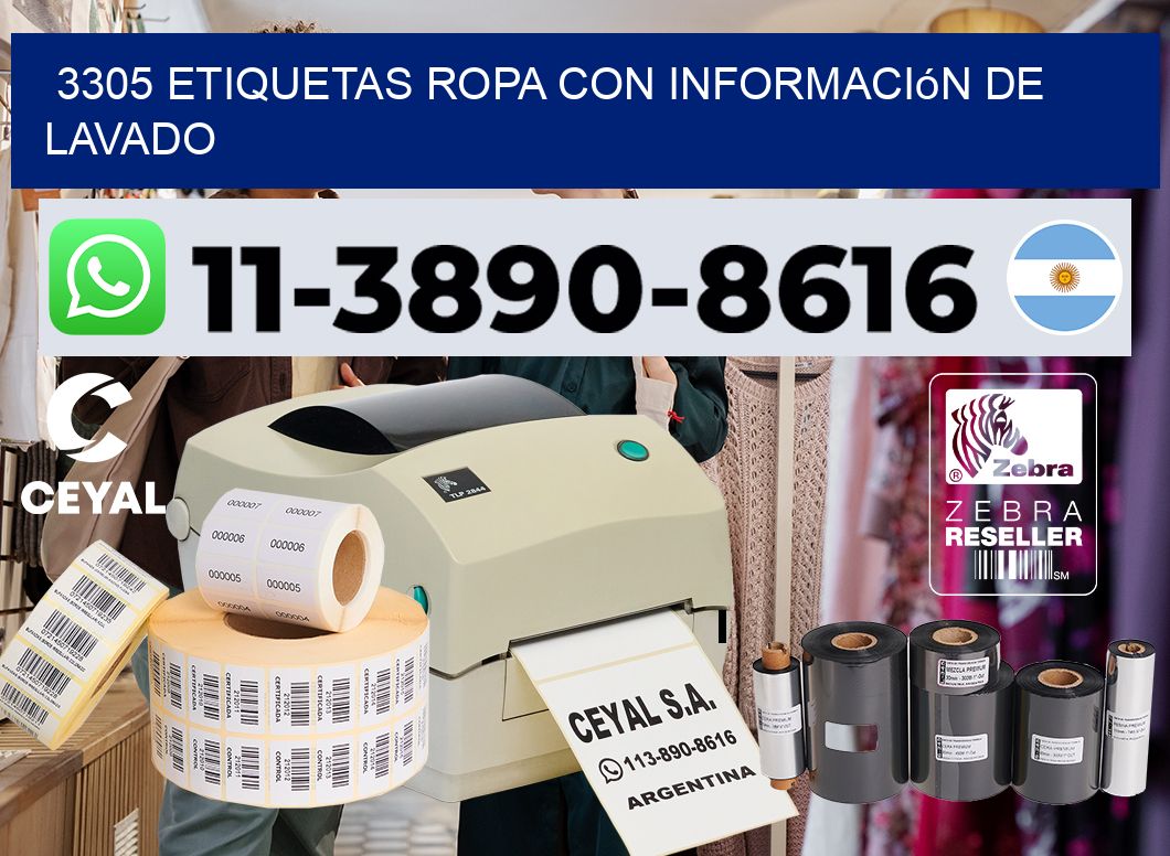 3305 Etiquetas ropa con información de lavado