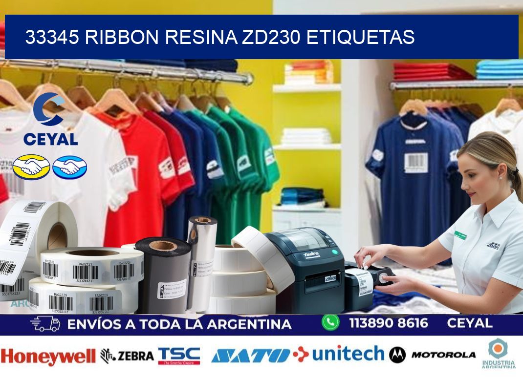 33345 ribbon resina zd230 etiquetas