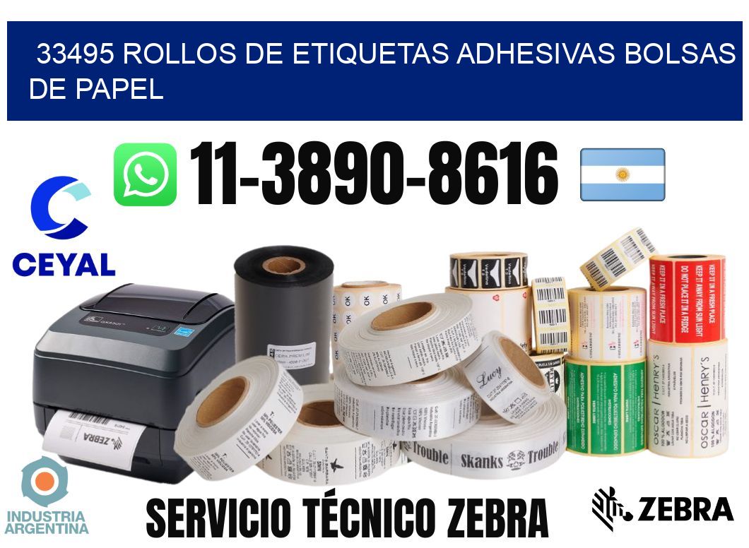 33495 rollos de etiquetas adhesivas bolsas de papel