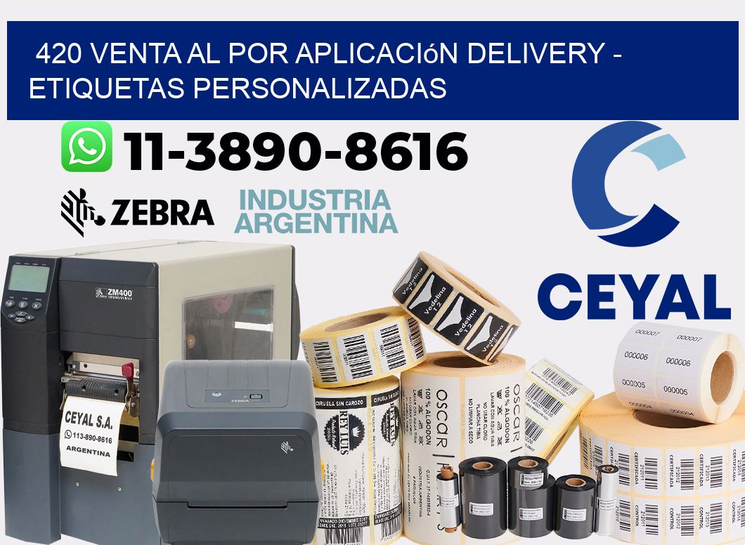 420 Venta al Por Aplicación delivery - Etiquetas Personalizadas