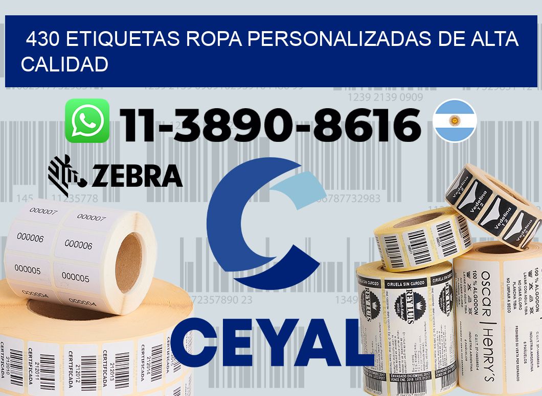 430 Etiquetas ropa personalizadas de alta calidad