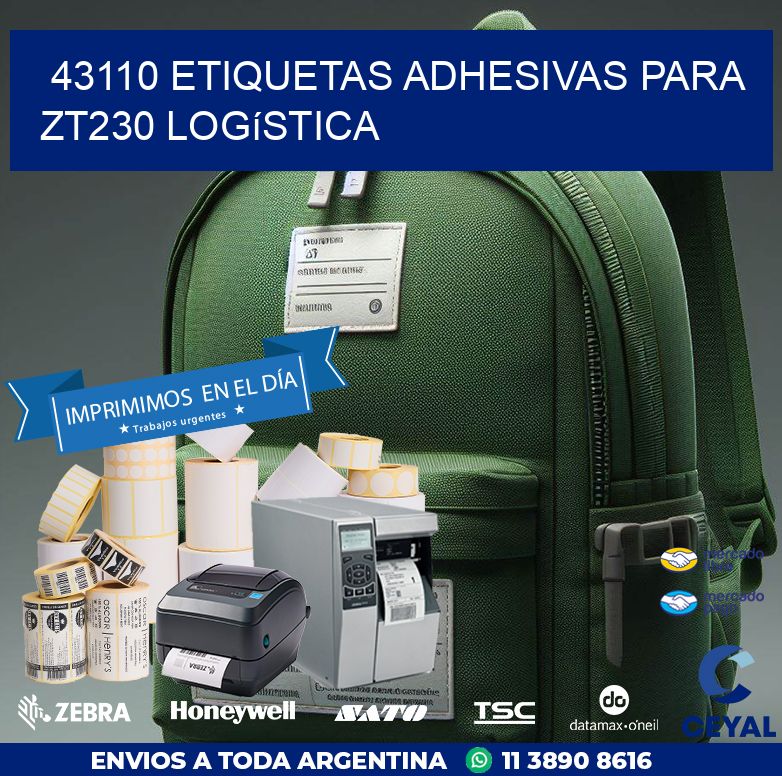 43110 etiquetas adhesivas para zt230 logística