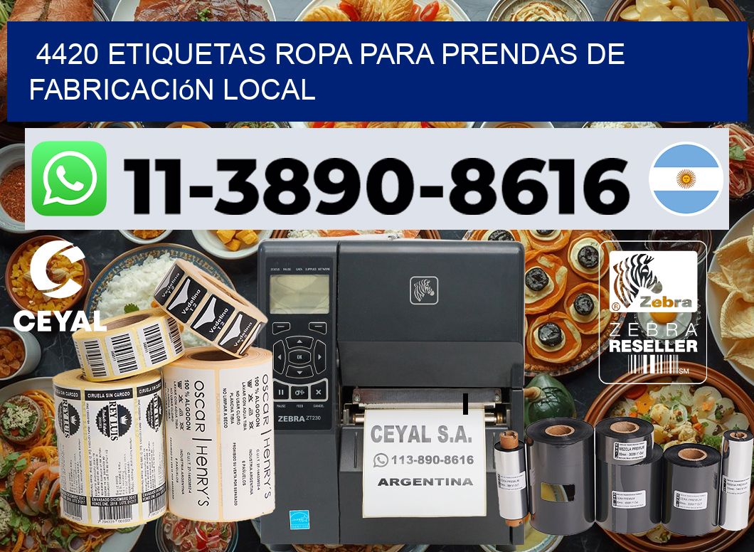 4420 Etiquetas ropa para prendas de fabricación local