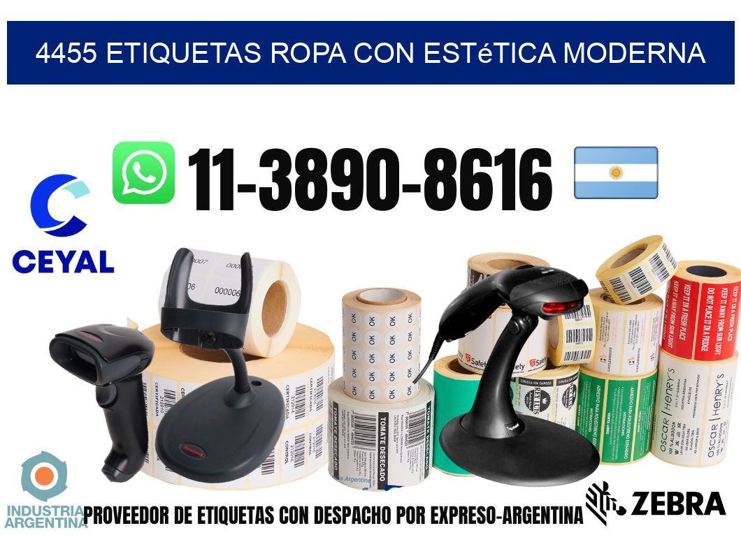 4455 Etiquetas ropa con estética moderna