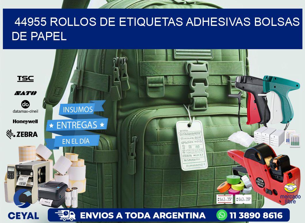 44955 rollos de etiquetas adhesivas bolsas de papel