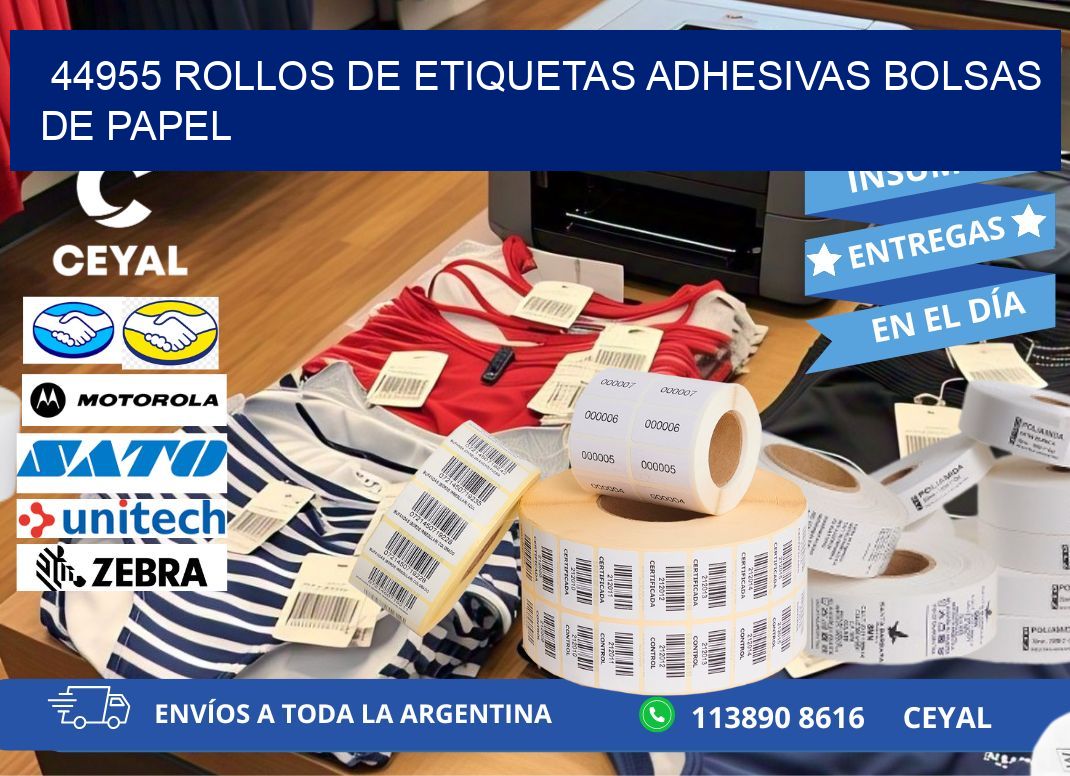 44955 rollos de etiquetas adhesivas bolsas de papel