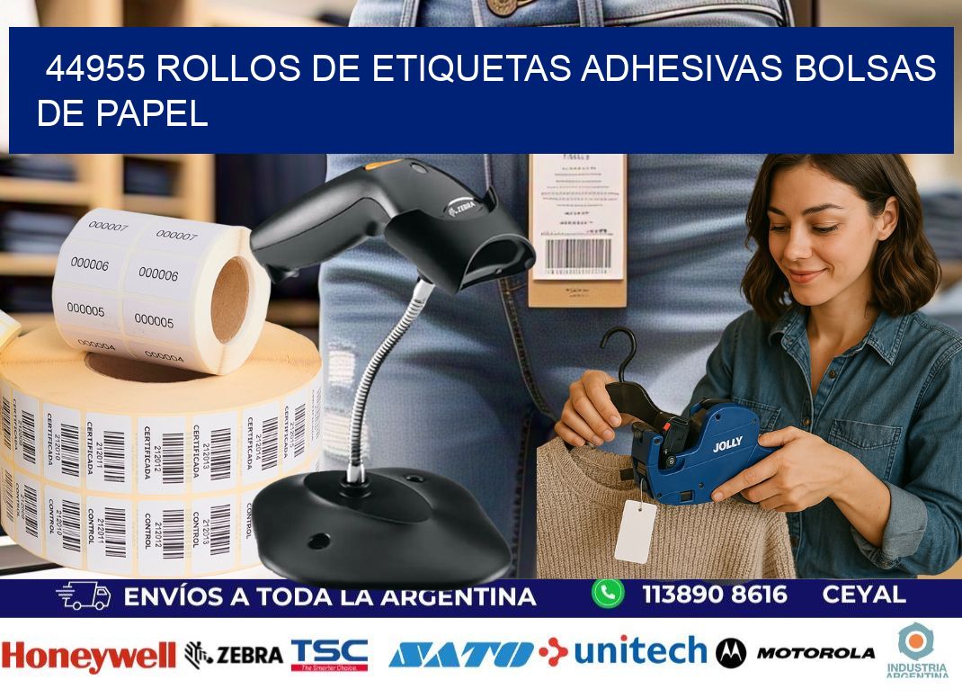 44955 rollos de etiquetas adhesivas bolsas de papel