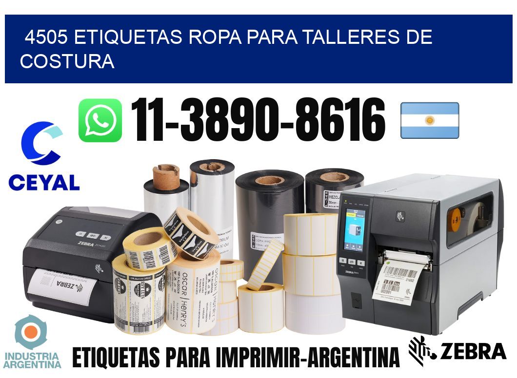 4505 Etiquetas ropa para talleres de costura