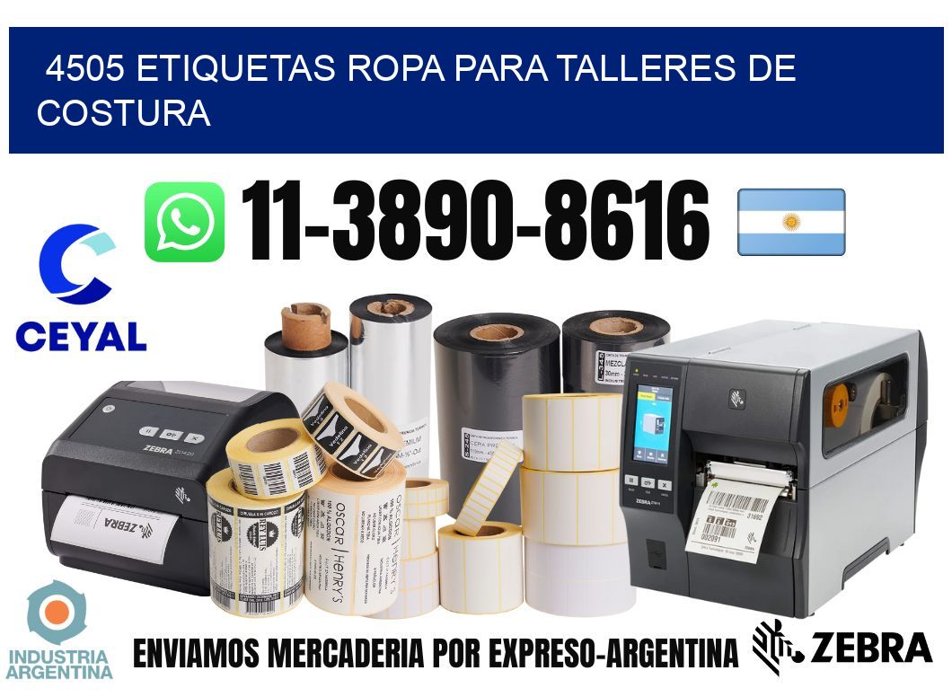4505 Etiquetas ropa para talleres de costura