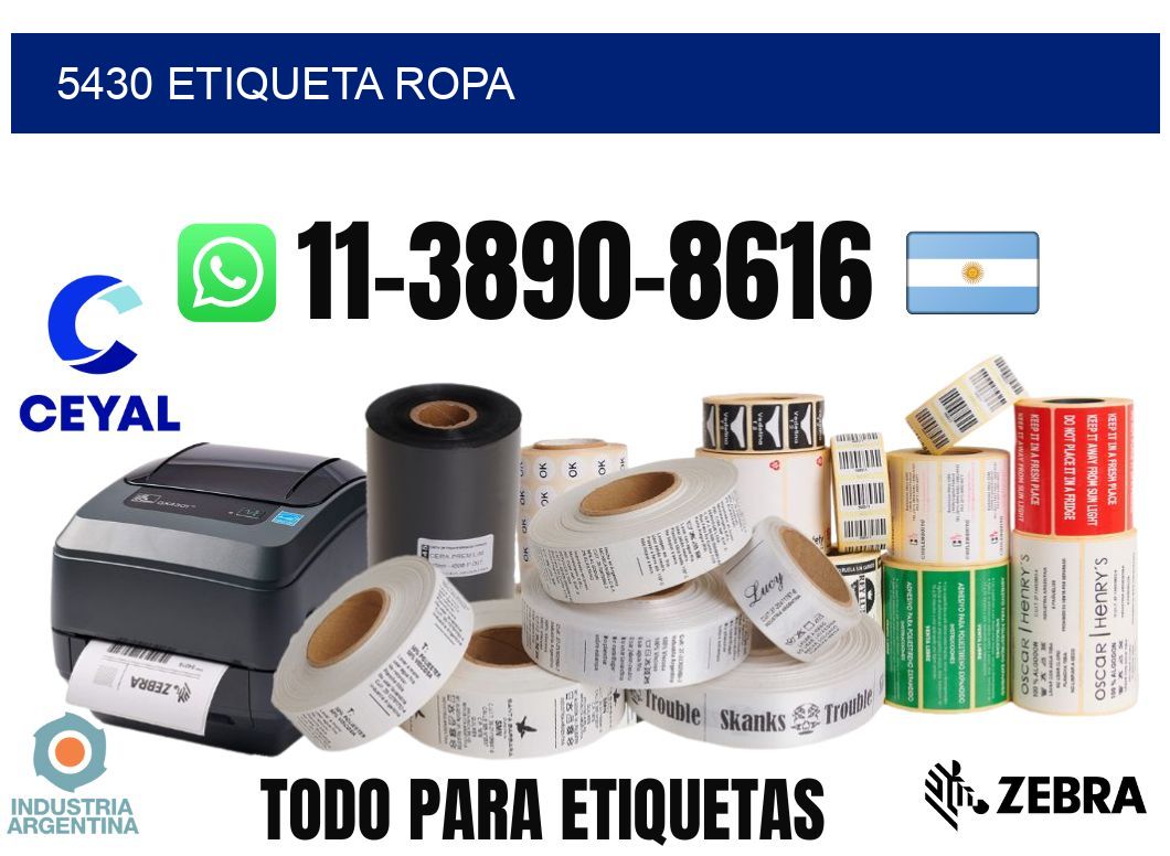 5430 etiqueta ropa