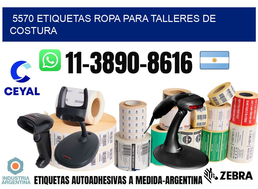 5570 Etiquetas ropa para talleres de costura