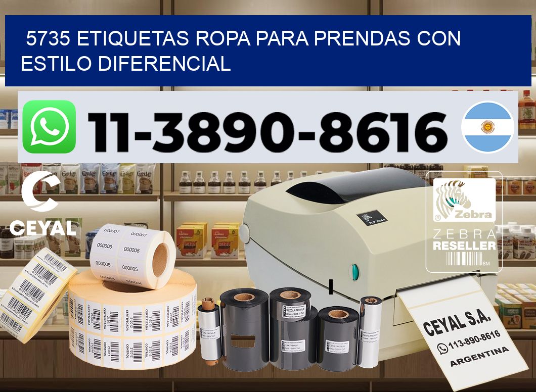 5735 Etiquetas ropa para prendas con estilo diferencial