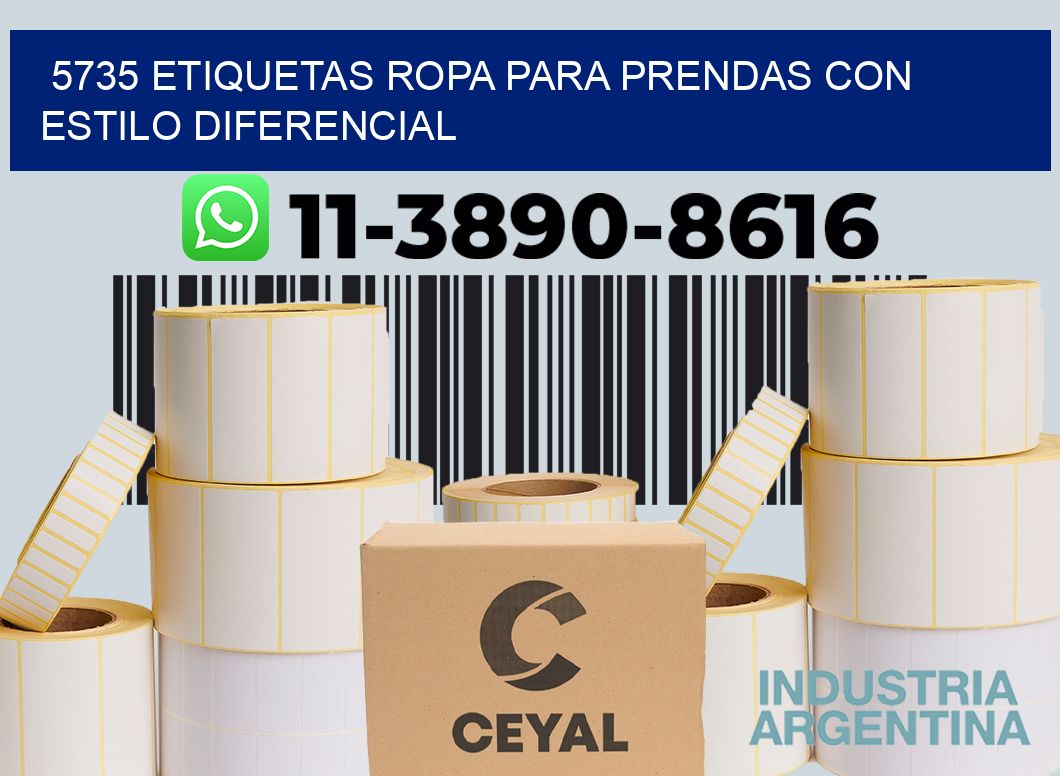 5735 Etiquetas ropa para prendas con estilo diferencial