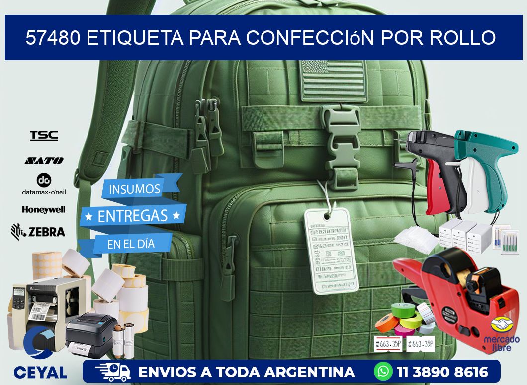 57480 etiqueta para confección por rollo