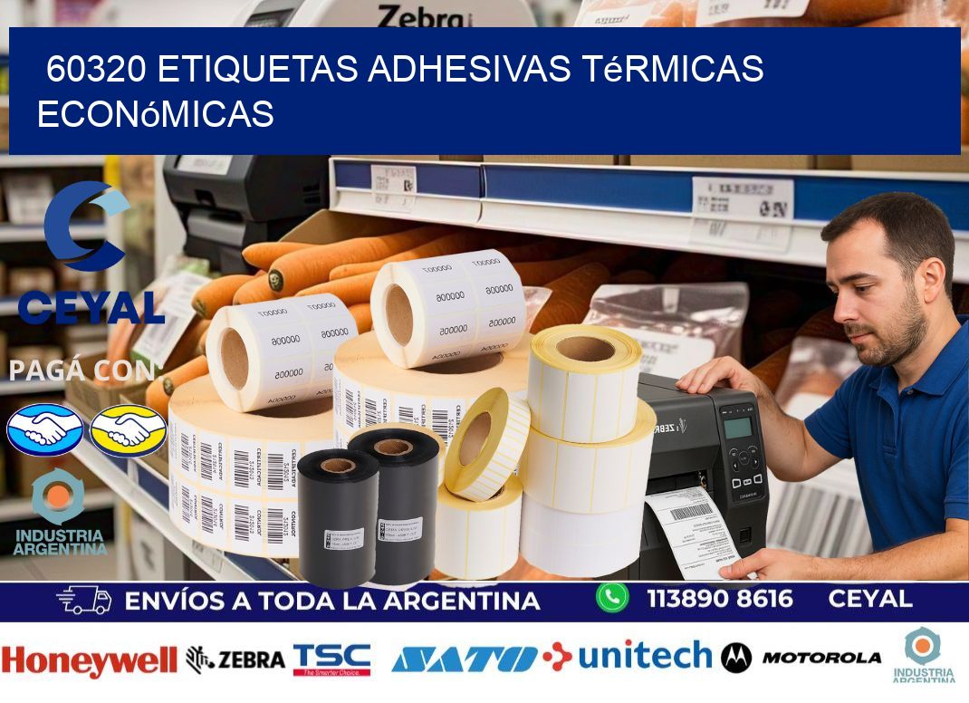 60320 etiquetas adhesivas térmicas económicas