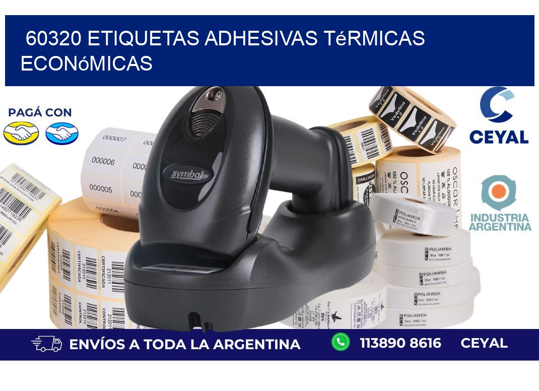 60320 etiquetas adhesivas térmicas económicas