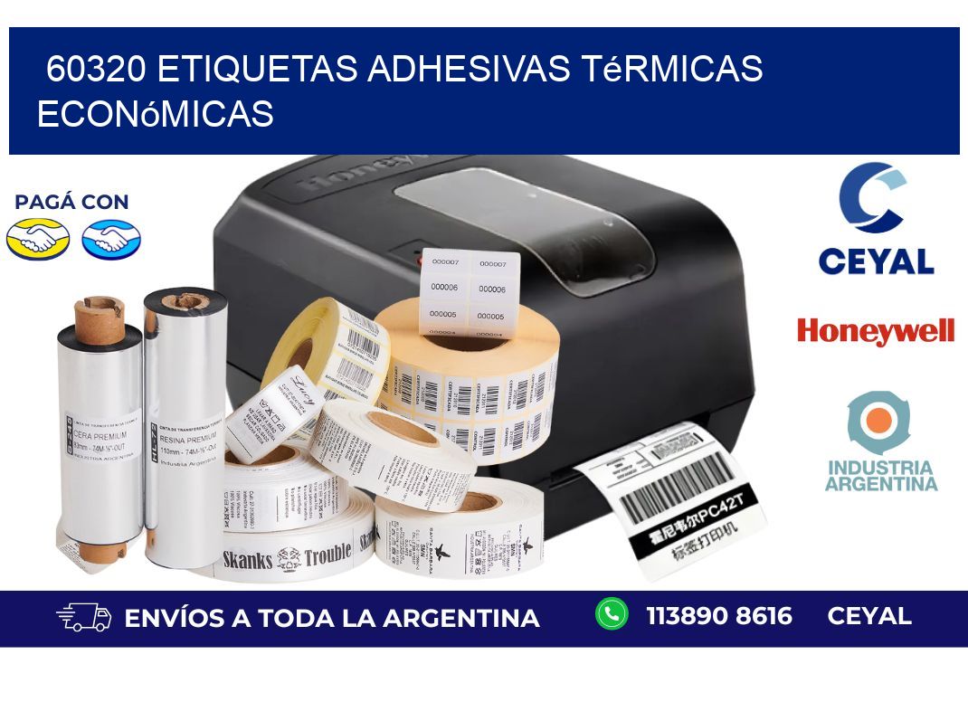 60320 etiquetas adhesivas térmicas económicas