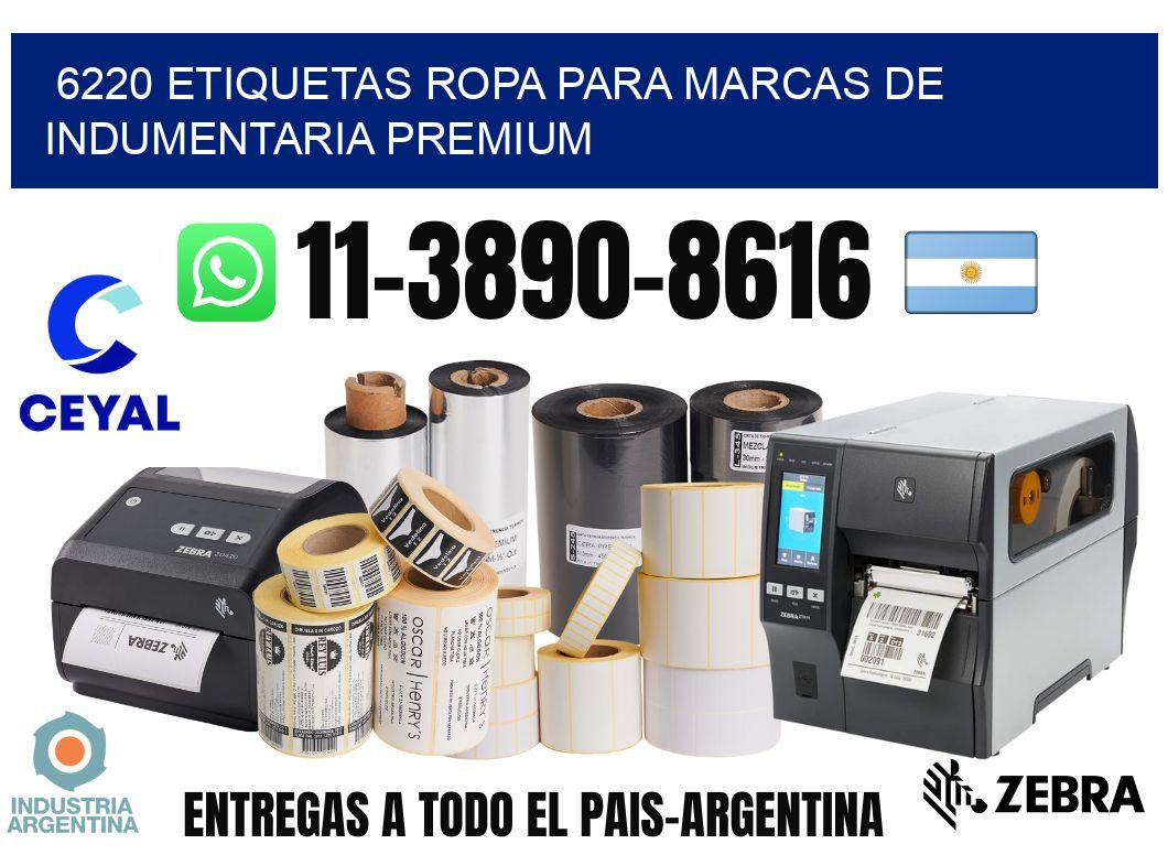 6220 Etiquetas ropa para marcas de indumentaria premium
