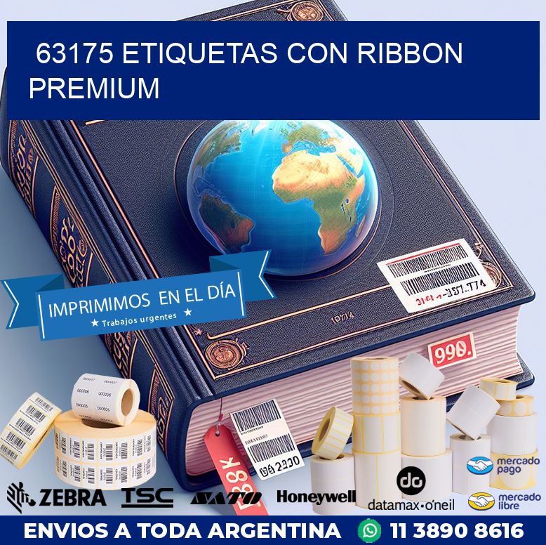 63175 etiquetas con ribbon premium