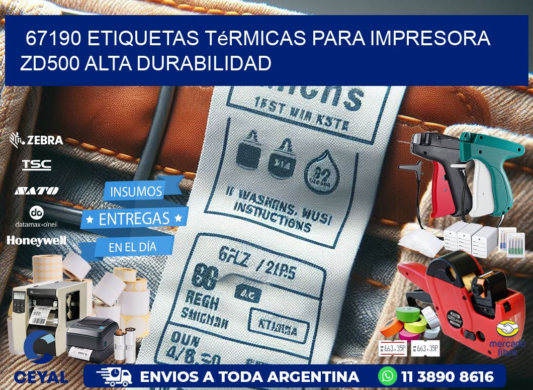 67190 etiquetas térmicas para impresora zd500 alta durabilidad