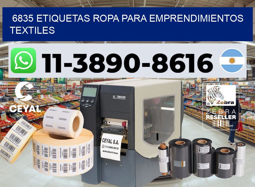 6835 Etiquetas ropa para emprendimientos textiles