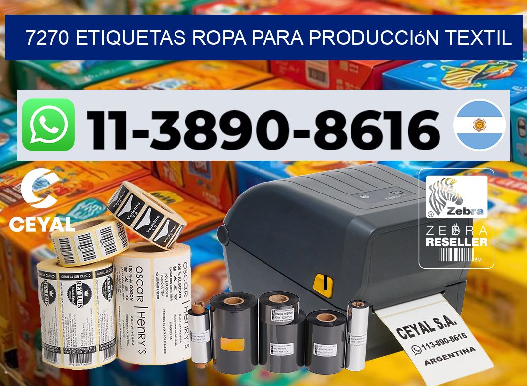 7270 Etiquetas ropa para producción textil