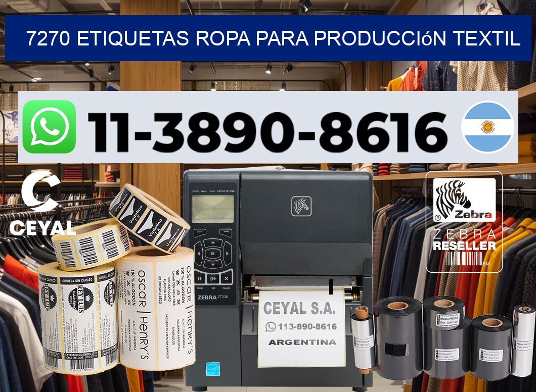 7270 Etiquetas ropa para producción textil