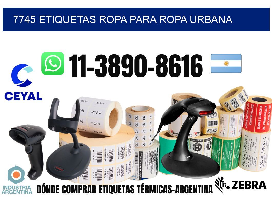 7745 Etiquetas ropa para ropa urbana
