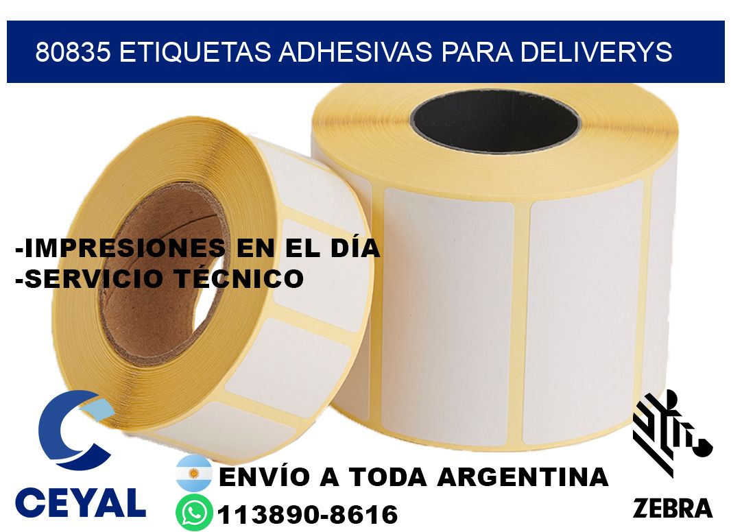 80835 etiquetas adhesivas para deliverys