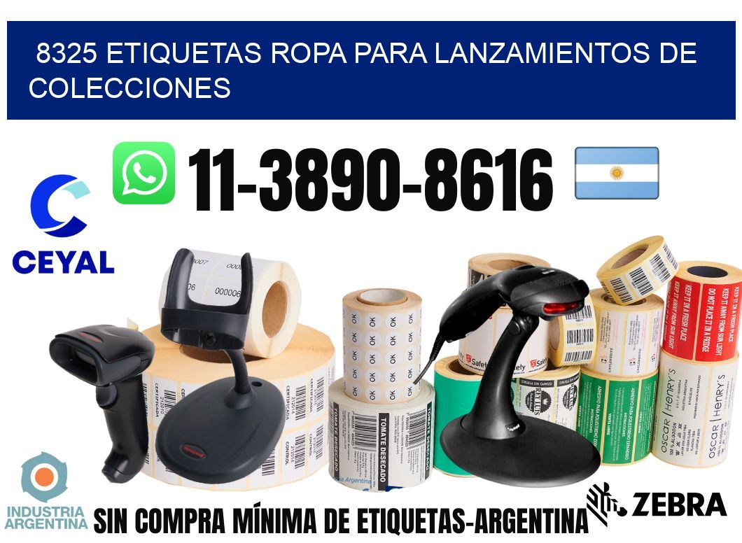 8325 Etiquetas ropa para lanzamientos de colecciones