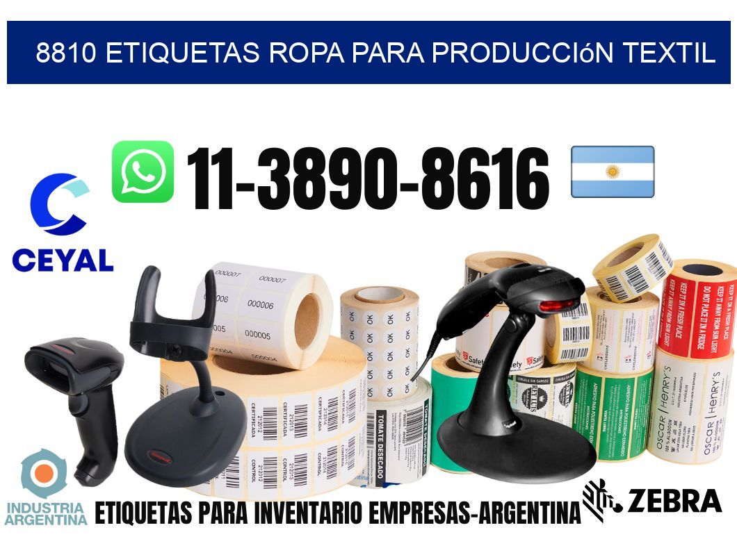 8810 Etiquetas ropa para producción textil