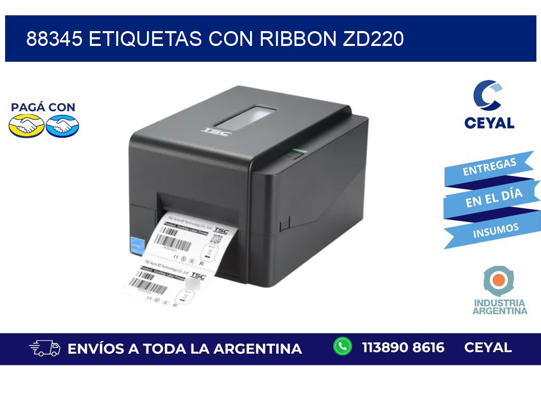 88345 etiquetas con ribbon zd220