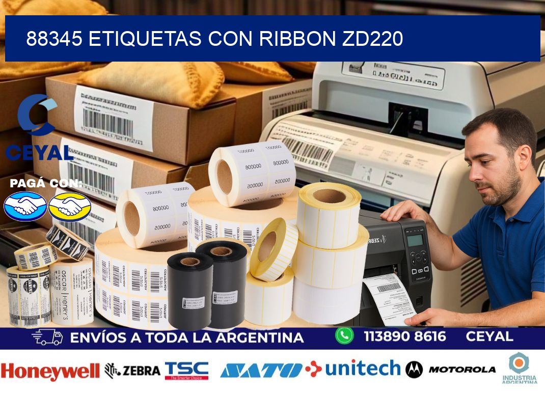 88345 etiquetas con ribbon zd220